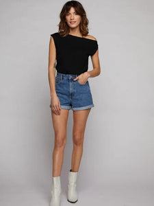 Macy Drop Shoulder Top - Black