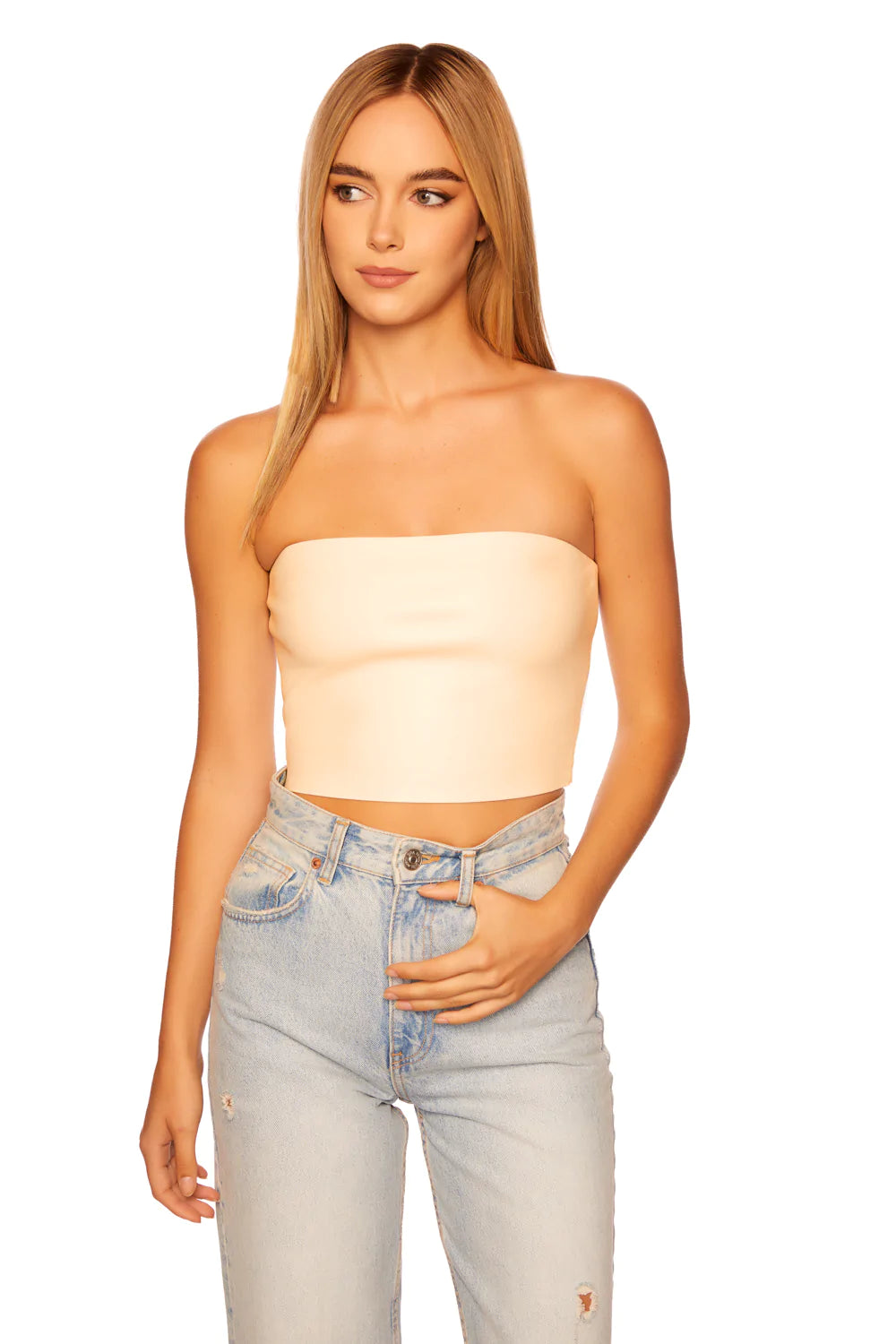 Faux Leather Crop Tube
